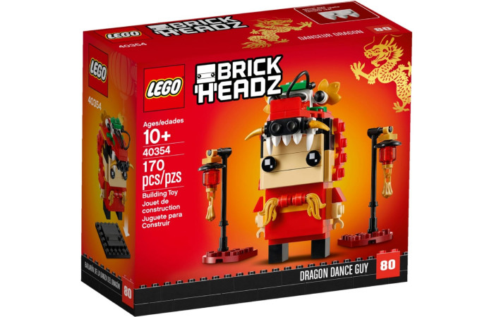 Конструктор LEGO Brick Headz Хлопець танцює дракон (40354).