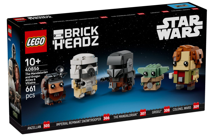 Конструктор LEGO Brick Headz Мандалорець і Грогу: Союзники та лиходії (40856).