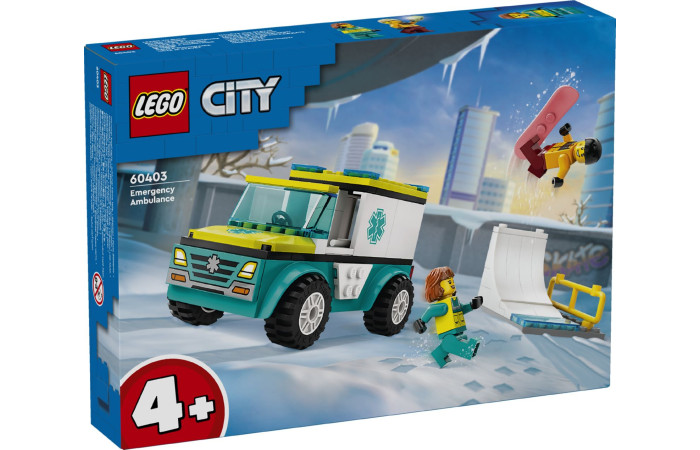 Конструктор LEGO City Швидка допомога та сноубордист (60403).
