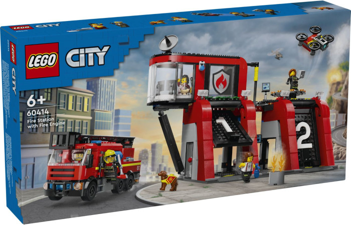 Конструктор LEGO City Пожежна станція з пожежною машиною (60414).