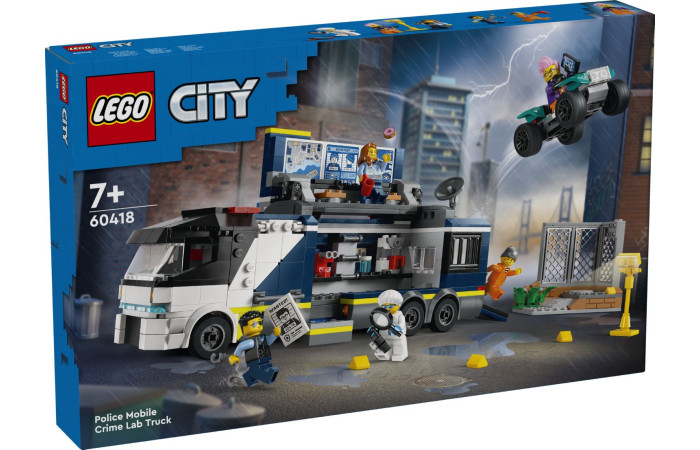 Конструктор LEGO City Поліцейська мобільна вантажівка для кримінальної лабораторії (60418).
