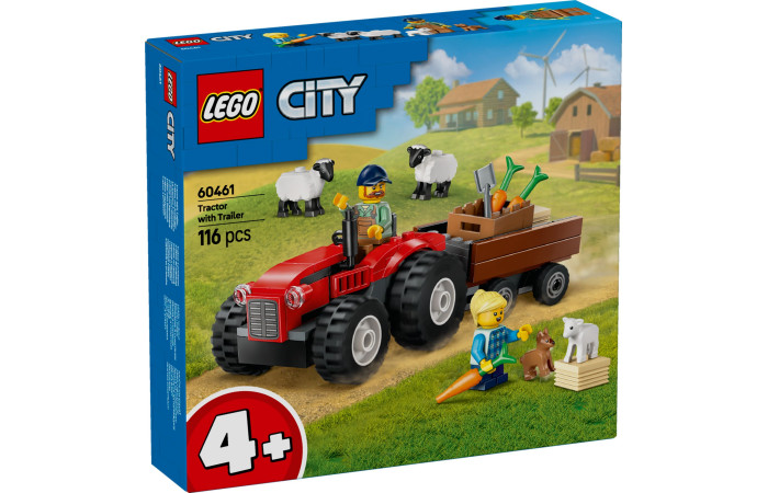 Конструктор LEGO City Красный фермерский трактор (60461).