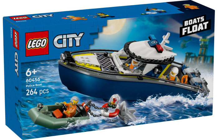 Конструктор LEGO City Погоня на полицейском катере (60456).