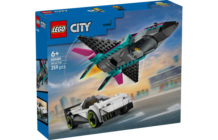 Конструктор LEGO City Літак проти автомобіля (60489).