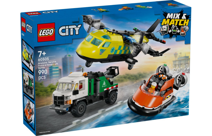 Конструктор LEGO City Літак, вантажівка та катер (60505).