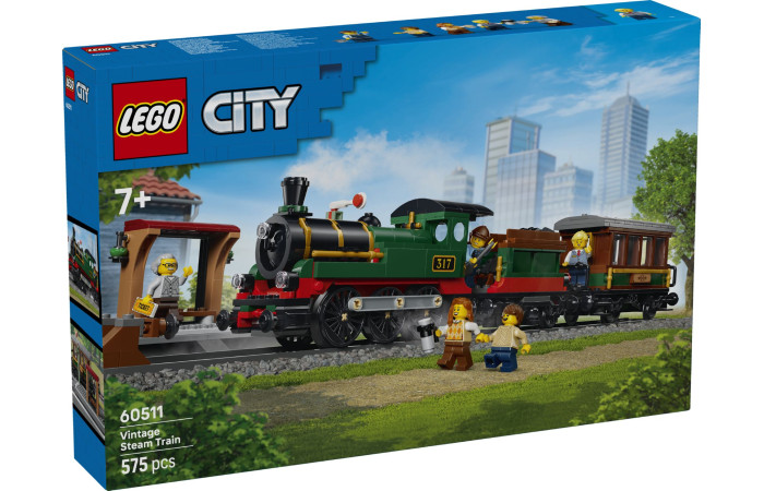 Конструктор LEGO City Винтажный паровоз (60511).