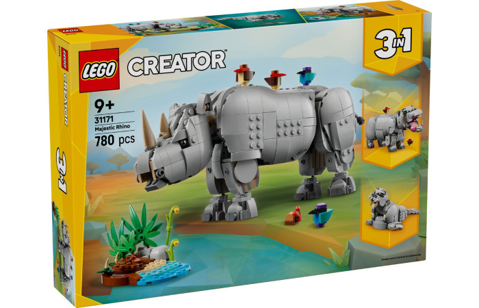 Конструктор LEGO Creator Величний носоріг і птахи (31171). Конструктор LEGO Creator Величний носоріг і птахи (31171).