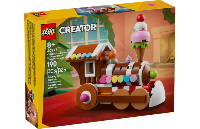 Конструктор LEGO Creator Прикраса у вигляді пряникового поїзда (40777). Конструктор LEGO Creator Прикраса у вигляді пряникового поїзда (40777).