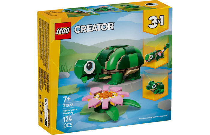 Конструктор LEGO Creator Черепаха з квіткою латаття (31377).