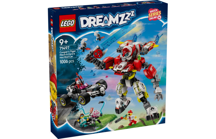 Конструктор LEGO DREAMZzz Робот-тигр Купера та Хот-род авто Зеро (71497). Конструктор LEGO DREAMZzz Робот-тигр Купера та Хот-род авто Зеро (71497).