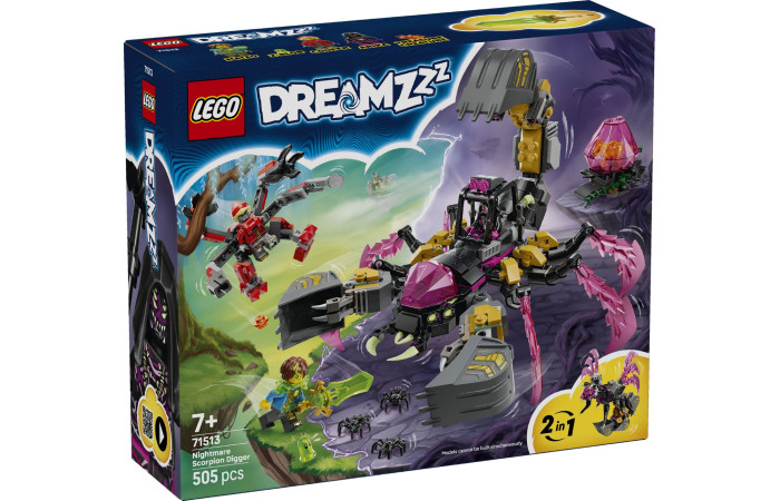 Конструктор LEGO DREAMZzz Екскаватор кошмарний скорпіон (71513).