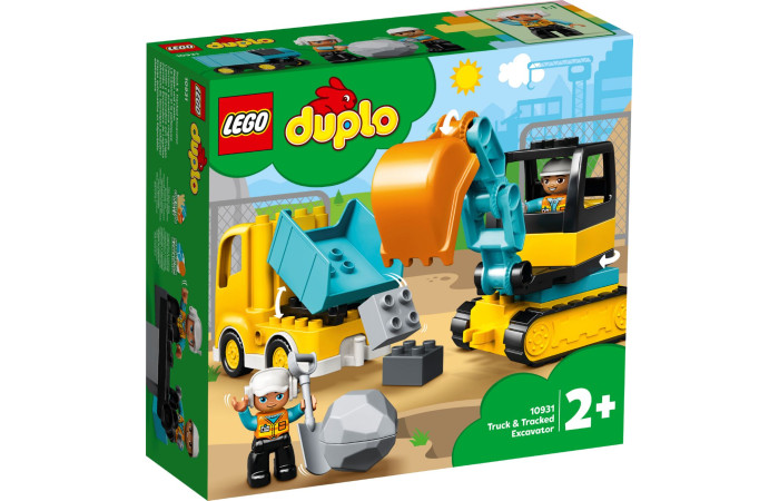 Конструктор LEGO DUPLO Вантажівка та гусеничний екскаватор (10931). Конструктор LEGO DUPLO Вантажівка та гусеничний екскаватор (10931).