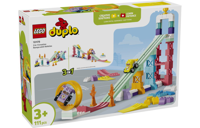 Конструктор LEGO DUPLO Креативні рампи 3 в 1 із машинками (10478).