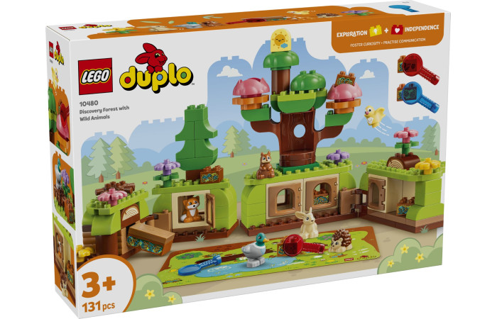 Конструктор LEGO DUPLO Ліс відкриттів із дикими тваринами (10480).