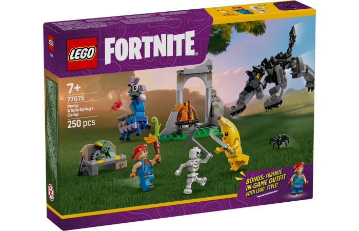 Конструктор LEGO Fortnite Табір Пілі та Спаркплаг (77075). Конструктор LEGO Fortnite Табір Пілі та Спаркплаг (77075).