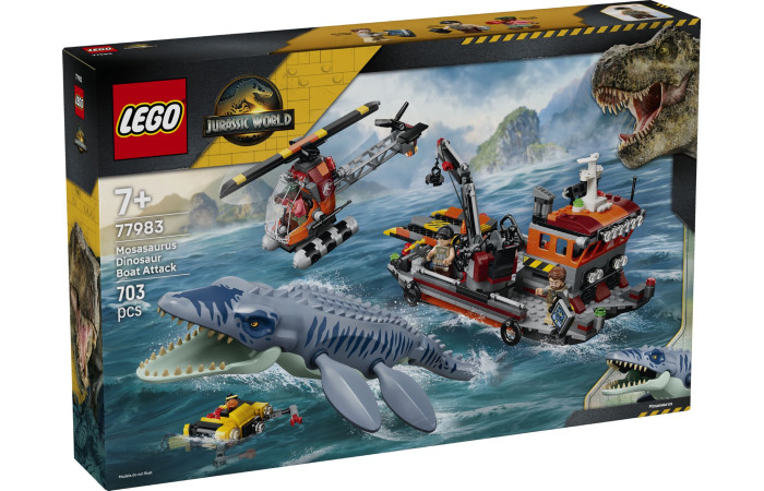 Конструктор LEGO Jurassic World Напад мозазавру на корабель (77983). Конструктор LEGO Jurassic World Напад мозазавру на корабель (77983).