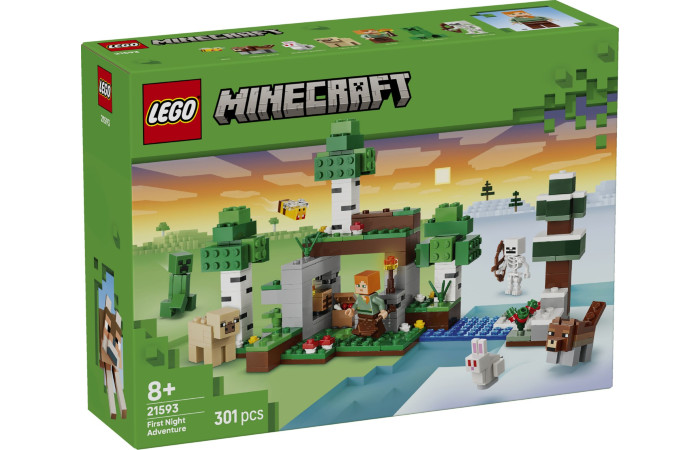 Конструктор LEGO Minecraft Пригода у першу ніч (21593).