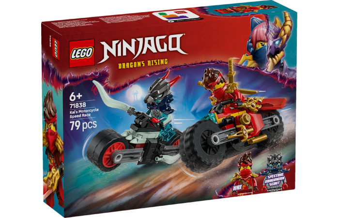 Конструктор LEGO NINJAGO Швидкісні перегони Кая на мотоциклі (71838).