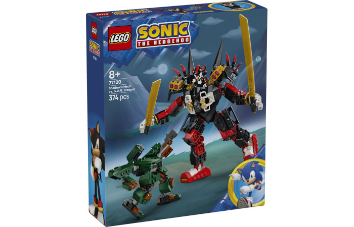 Конструктор LEGO Sonic Робот Шедоу проти GUN Trooper (77120).