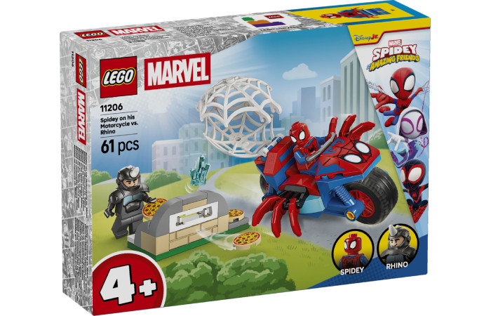 Конструктор LEGO Super Heroes Человек-паук на мотоцикле против Носорога (11206).